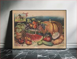 Πίνακας, [Farm produce with small image of horse in the upper left corner]