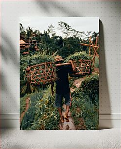 Πίνακας, Farmer Carrying Baskets of Crops Αγρότης που κουβαλά καλάθια με καλλιέργειες