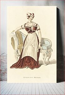 Πίνακας, Fashion Plate, 'Evening Dress', for 'La Belle Assemblée' by John Bell