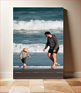 Πίνακας, Father and Child on the Beach Πατέρας και παιδί στην παραλία