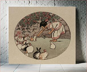 Πίνακας, Feeding the Bunnies by Helen Hyde (1868-1919)