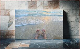 Πίνακας, Feet on the Beach at Sunset Πόδια στην παραλία στο ηλιοβασίλεμα