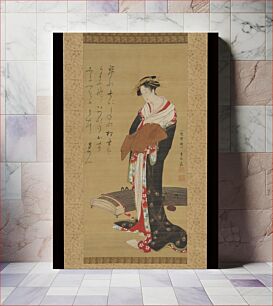 Πίνακας, Female Entertainer with a Koto by Utagawa Toyoharu