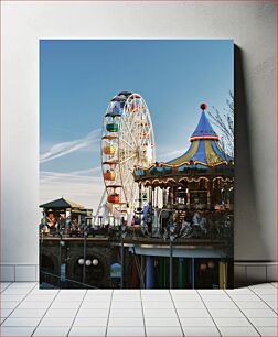 Πίνακας, Ferris Wheel and Carousel at Sunset Ρόδα και καρουζέλ στο ηλιοβασίλεμα