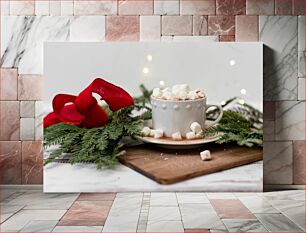 Πίνακας, Festive Hot Chocolate with Marshmallows Γιορτινή Ζεστή Σοκολάτα με Marshmallows