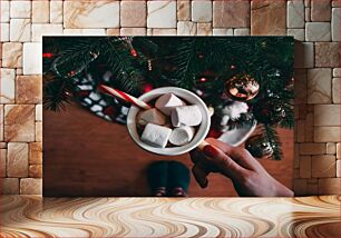 Πίνακας, Festive Hot Chocolate with Marshmallows Γιορτινή Ζεστή Σοκολάτα με Marshmallows