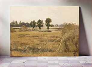 Πίνακας, Field with grain trotters by Thorvald Niss