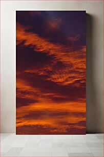 Πίνακας, Fiery Sunset Sky Πύρινος ουρανός ηλιοβασιλέματος