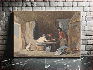 Πίνακας, Figures at a Table Inside a Cottage