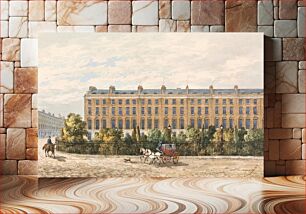 Πίνακας, Finsbury Square (1814) vintage building illustration by George Sidney Shepherd