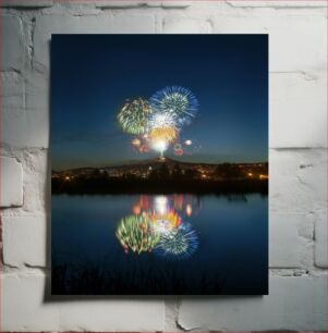 Πίνακας, Fireworks Reflection Over the Lake Αντανάκλαση πυροτεχνημάτων πάνω από τη λίμνη