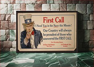Πίνακας, First call - I need you in the Navy this minute! Our country will always be proudest of those who answered the first call James Montgomery Flagg
