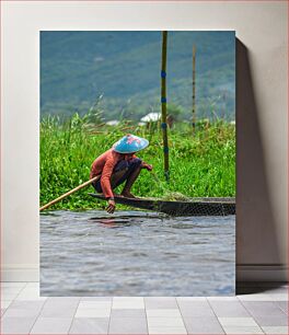 Πίνακας, Fisherman in Nature Ψαράς στη Φύση