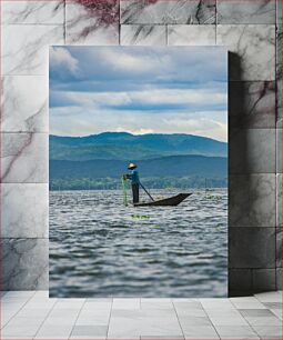 Πίνακας, Fisherman on a Lake Ψαράς σε λίμνη