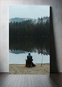 Πίνακας, Fishing by the Lake Ψάρεμα δίπλα στη λίμνη