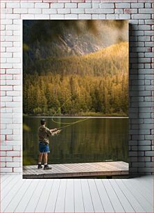 Πίνακας, Fishing on a Quiet Lake Ψάρεμα σε μια ήσυχη λίμνη