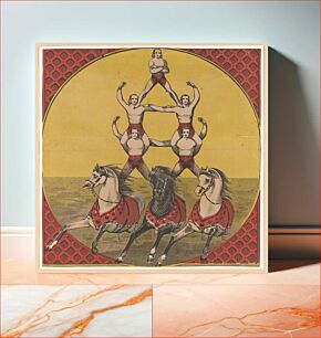 Πίνακας, Five acrobats on three horses