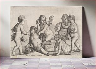 Πίνακας, Five boys and a satyr by Wenceslaus Hollar (after Pieter van Avont)