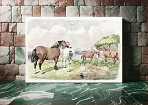 Πίνακας, Five Horses near a Brook (1850) by John Frederick Herring