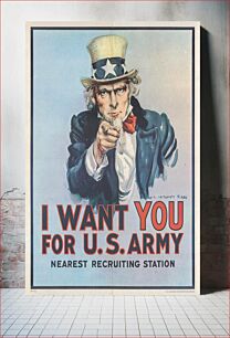 Πίνακας, Flagg used the familiar figure of "Uncle Sam" and thus created the most famous and even today still used recruiting poster by the US Army