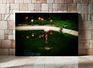 Πίνακας, Flamingos and Reflections Φλαμίνγκο και Αντανακλάσεις