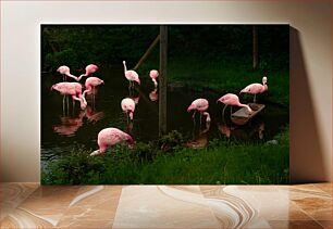 Πίνακας, Flamingos In The Pond Φλαμίνγκο στη λίμνη