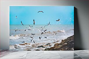 Πίνακας, Flock of Seagulls by the Sea Κοπάδι Γλάρων δίπλα στη Θάλασσα