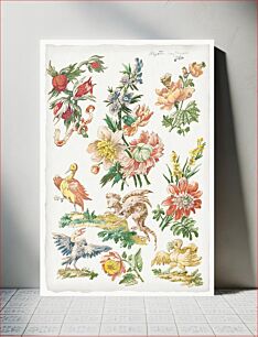 Πίνακας, Floral Designs with Birds and Griffon (1784) by Giacomo Cavenezia