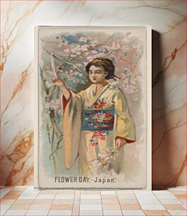 Πίνακας, Flower Day, Japan, from the Holidays series (N80) for Duke brand cigarettes
