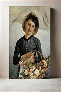Πίνακας, Flower girl, 1885, Aukusti Uotila