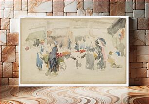Πίνακας, Flower Market: Dieppe, James Abbott McNeill Whistler (1834-1903)