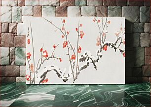 Πίνακας, Flowering plums in snow (1818–1829) vintage Japanese painting by Yamaoka Geppo