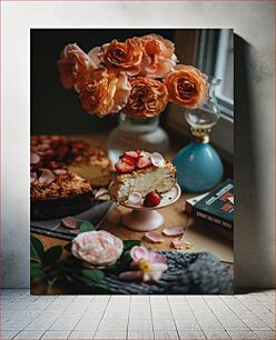 Πίνακας, Flowers and Dessert Λουλούδια και επιδόρπιο
