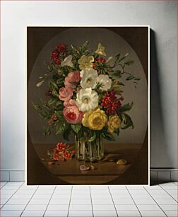 Πίνακας, Flowers in a glass vase