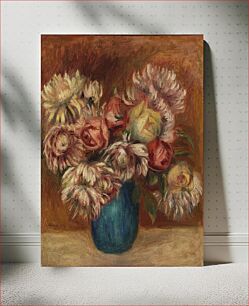 Πίνακας, Flowers in a Green Vase (Fleurs dans un vase vert) by Pierre Auguste Renoir