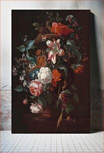 Πίνακας, Flowers in a Vase (ca. 1700) by Philip van Kouwenbergh