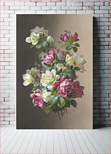 Πίνακας, Flowers: Roses (late 19th–early 20th century), vintage painting by Paul de Longpré