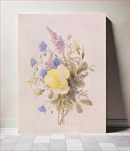 Πίνακας, Flowers with Yellow Rose by Unidentified artist