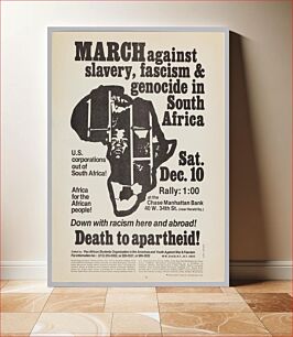 Πίνακας, Flyer announcing a protest against apartheid in South Africa