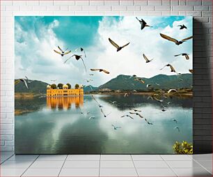 Πίνακας, Flying Birds Over Lake Πετώντας πουλιά πάνω από τη λίμνη
