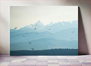 Πίνακας, Flying Birds Over Mountain Range Πετώντας πουλιά πάνω από την οροσειρά