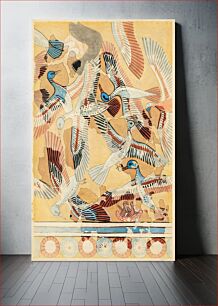 Πίνακας, Flying Ducks (1390–1352 B.C.) Egyptian bird illustration by William J. Palmer-Jones
