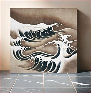 Πίνακας, Foaming waves (17th - 19th century) vintage Japanese painting
