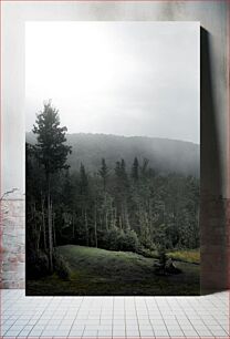 Πίνακας, Foggy Forest Landscape Ομιχλώδες Δασικό Τοπίο
