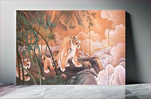 Πίνακας, Folding screen with painting of dragon and tiger. Important Cultural Properties of Japan