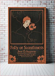 Πίνακας, Folly or Saintliness (1895) vintage poster of a woman with flowers in high resolution by Ethel Reed