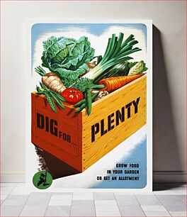 Πίνακας, Food Production Dig for Plenty (1939-1946) chromolithograph by Mary Le Bon