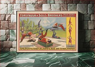 Πίνακας, Forepaugh & Sells Brothers great shows consolidated. Carl Damann family of famous male and female acrobats.