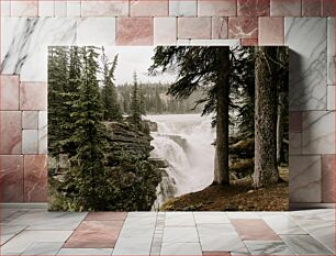 Πίνακας, Forest Waterfall Scene Σκηνή Δασικού Καταρράκτη