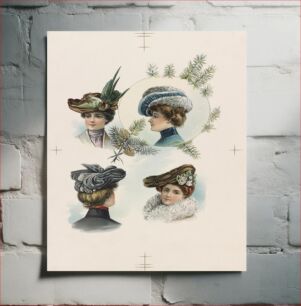 Πίνακας, Four portraits of women in hats on one sheet